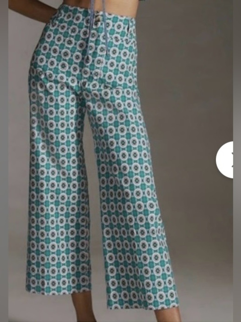 Maeve Colette High-Rise Wide-Leg Cropped Pants